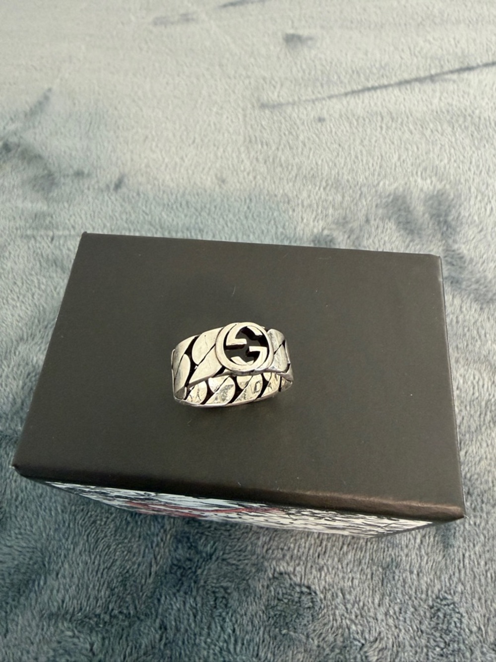 Brand New Gucci Interlocking G Gourmette Silver 925 Ring Sz 16 (US 7.5) - Picture 6 of 10